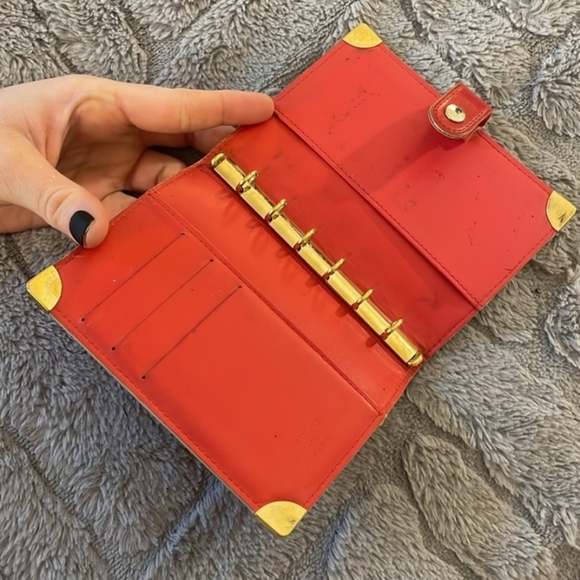 Louis Vuitton Red and Gold Suhali Agenda Day Planner Wallet - Picture 6 of 6